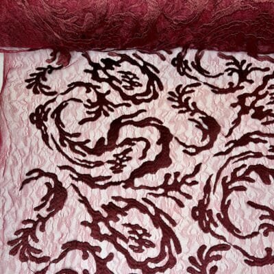 Prabangus vakarinis gipiūras bordinės spalvos — изображение 2