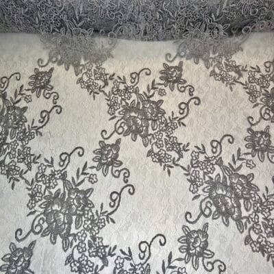 Luxurious evening lace in gray color - Image 2