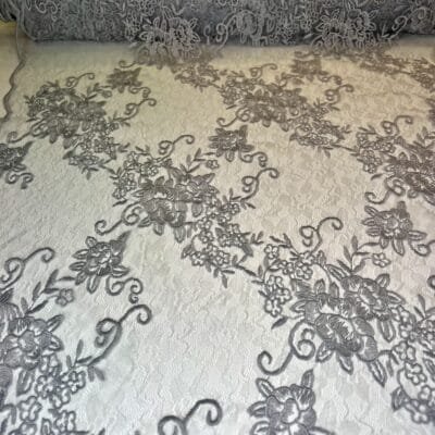 Luxurious evening lace in gray color - Image 1