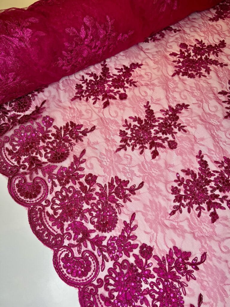 Turkish Lace with Scales "Raspberry" Pink Color