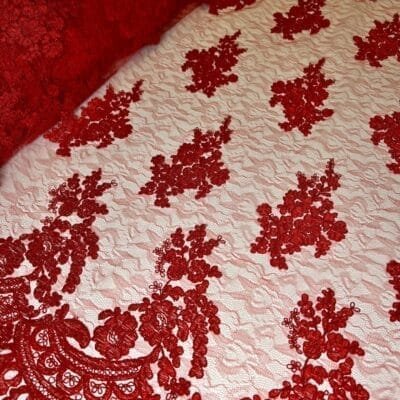 Турецкое гипюровое кружево красного цвета — изображение 2