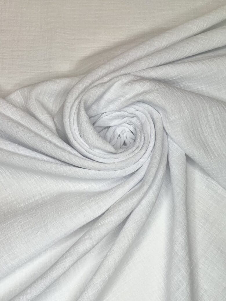 Muslins ar lina imitāciju baltā krāsā