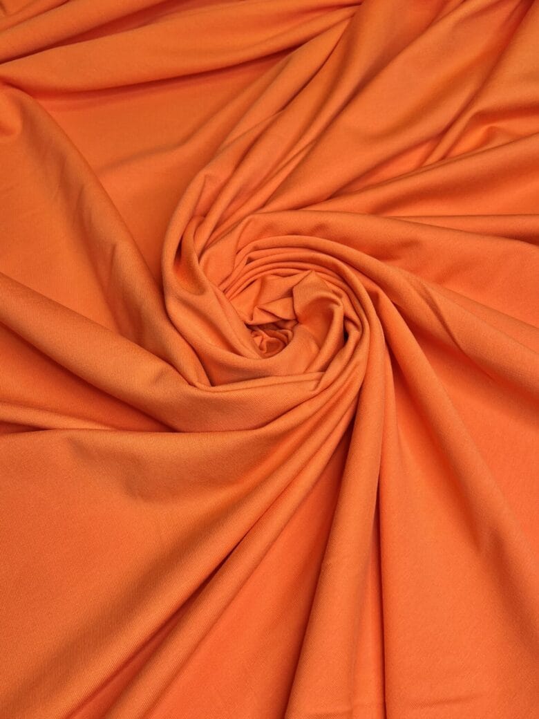 Double-sided loop knit fabric in bright orange color (KD24)