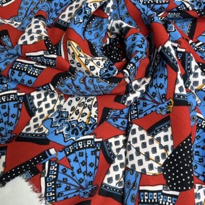 Ткань для платья "Принт французского платка" — изображение 1