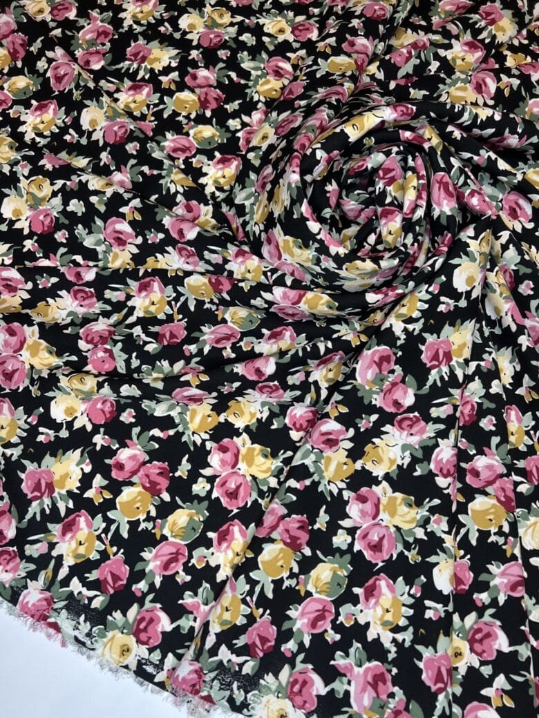 "Silky" Fabric "Flower Evening"