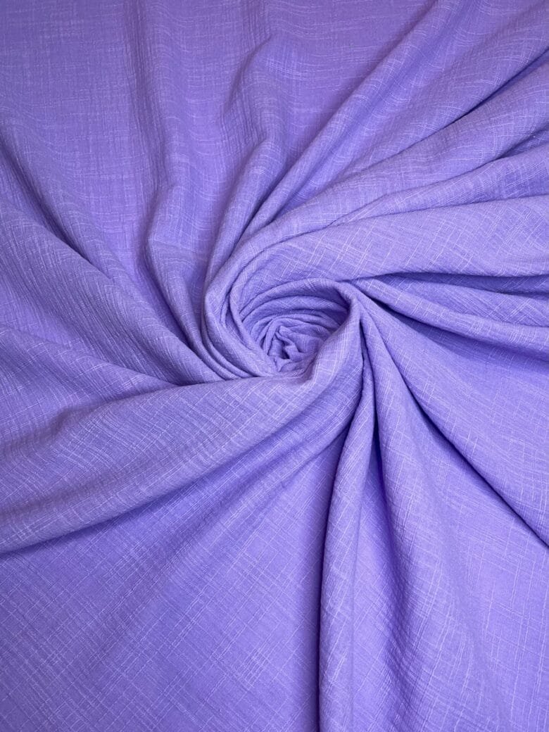 Muslin Fabric Imitating Linen in Lilac Color