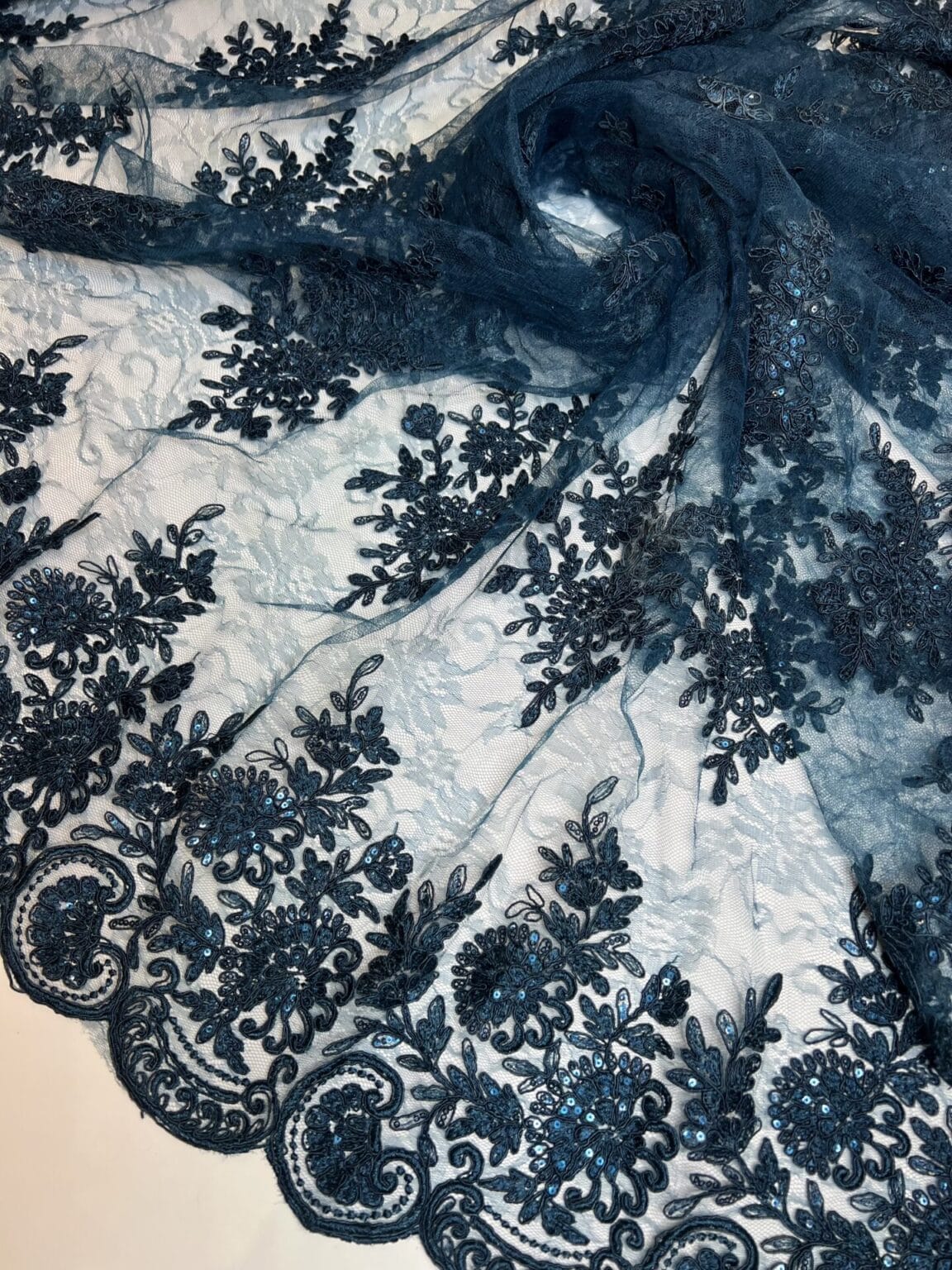 Turkish Evening Guipure in Water Blue