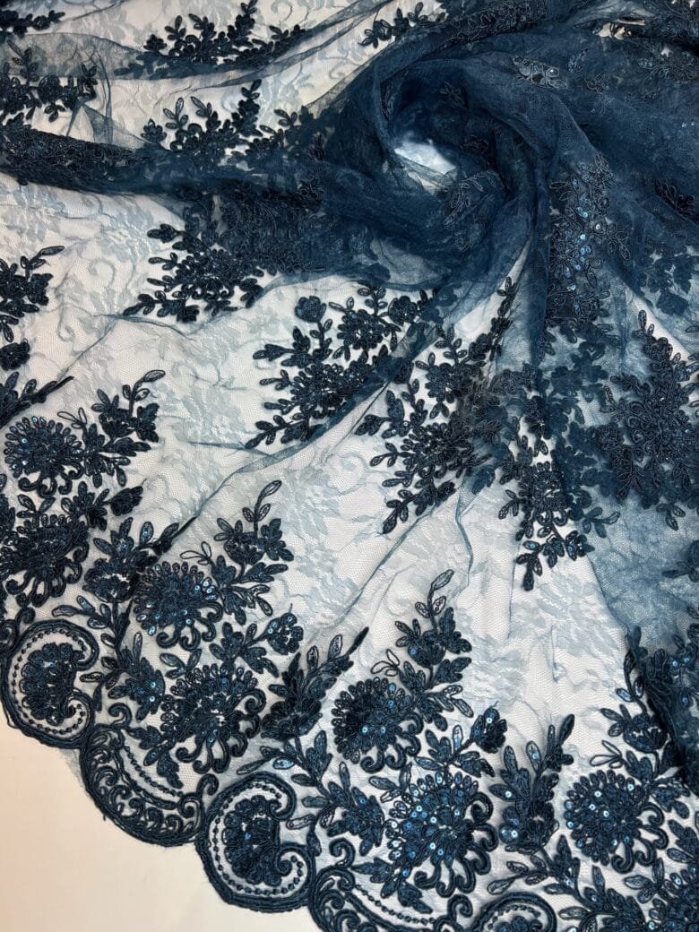 Turkish Evening Guipure in Water Blue
