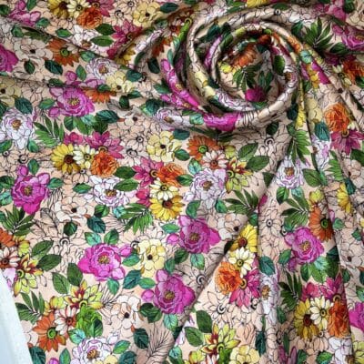 Italian Satin Collectible Natural Silk "Pastel Watercolor" - Image 1