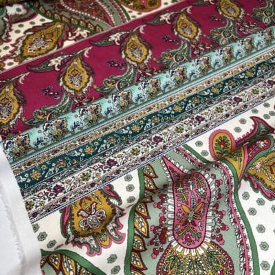 Итальянская хлопковая ткань с эластаном в раппортах — изображение 1