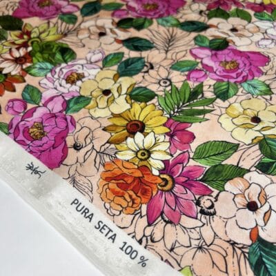 Italian Satin Collectible Natural Silk "Pastel Watercolor" - Image 3