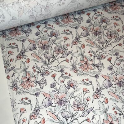 Kolekcinis medvilnės satinas švelniai žydros spalvos - Image 2