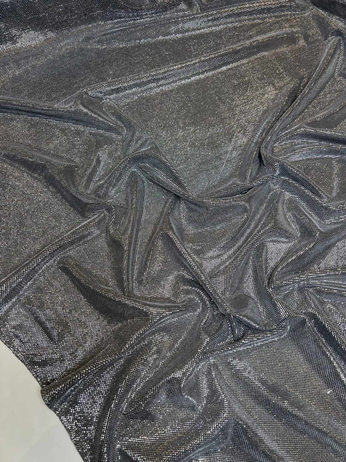 Glossy "Moonlight" Fabric in Silver Color