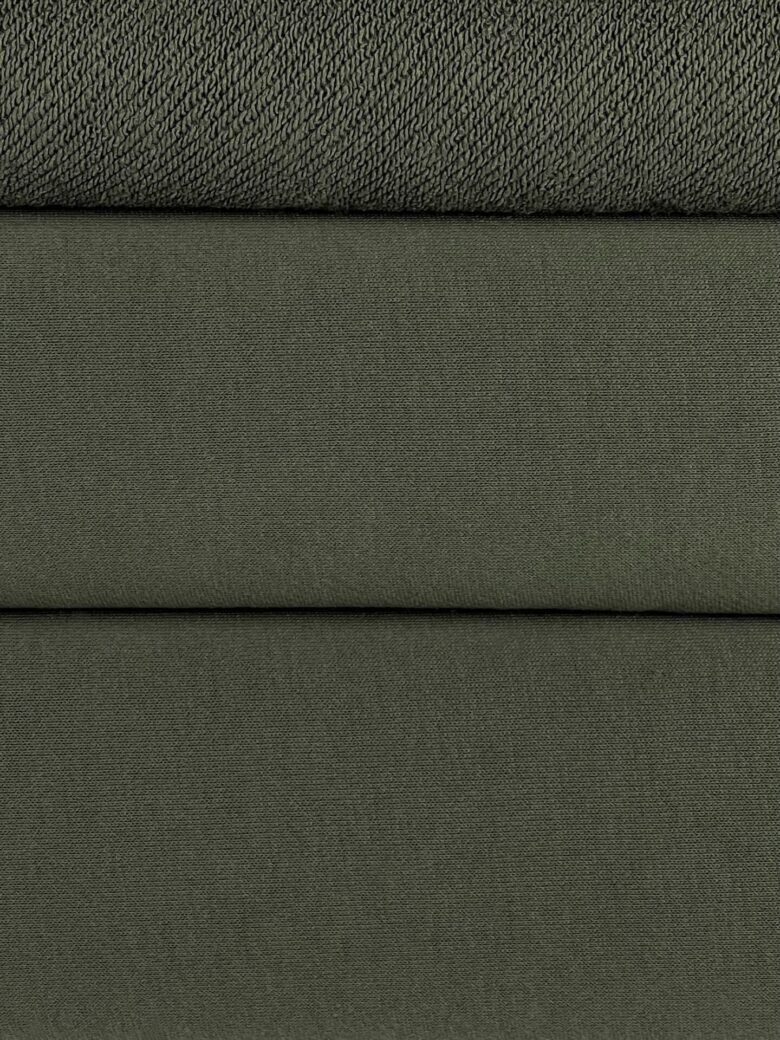„Diagonal“ trisiūlis kilpinis trikotažas „Moss Green“ spalvos (KD21)