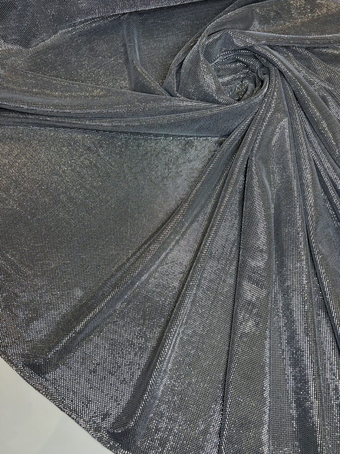 Glossy "Moonlight" Fabric in Silver Color