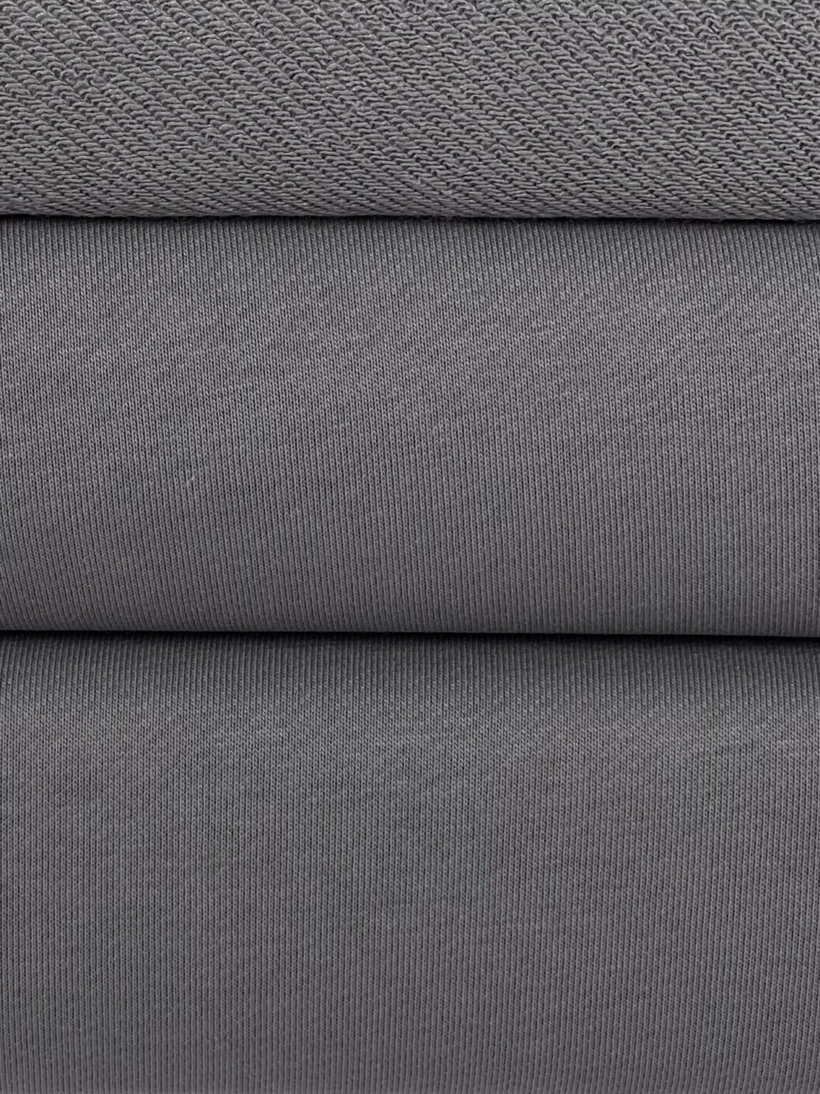 "Diagonal" Three-Thread Loop Knit Fabric "Lava Gray" (KD43)