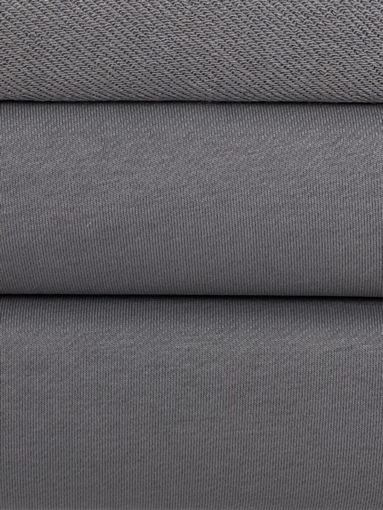 "Diagonal" Three-Thread Loop Knit Fabric "Lava Gray" (KD43)