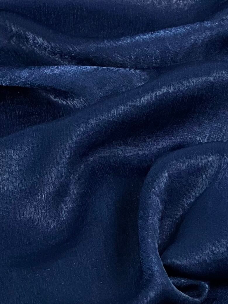 Satin with "Wet Silk" Effect in Blue Color