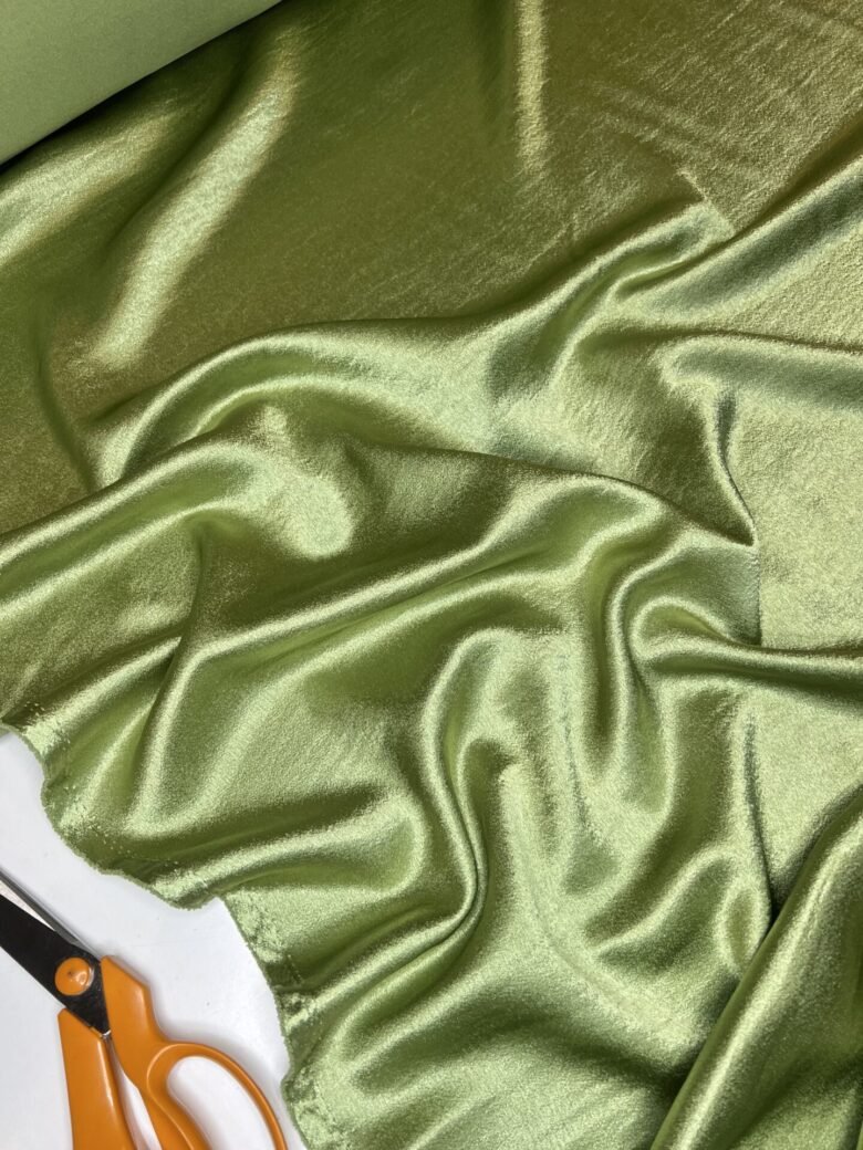 Satin in lime color