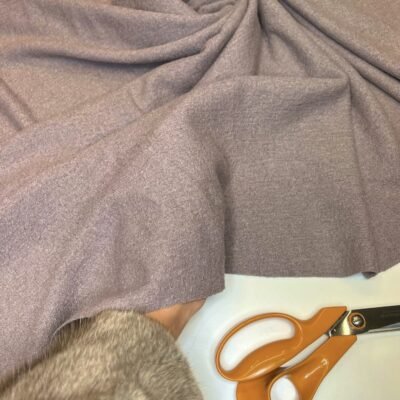 „Boiled Wool“ Stretch Jersey in Ash Lilac Color - Image 2