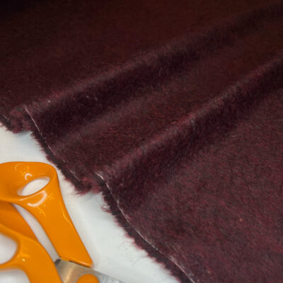 Italian Burgundy Mohair Fabric - Image 2