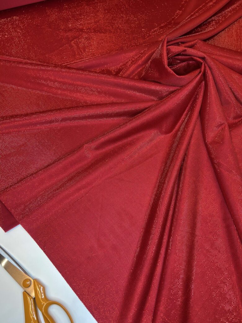 Shiny "Moonlight" Fabric in Red Color