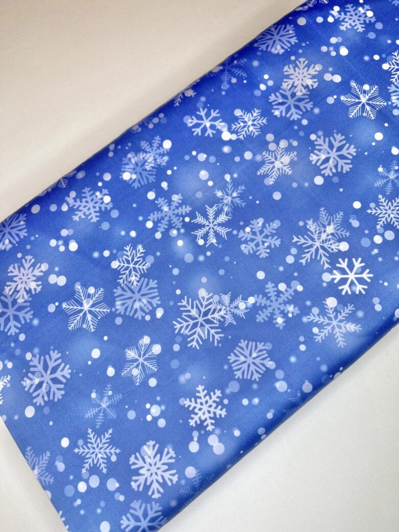 Cotton - calico "Christmas Snowflakes" (WITH DEFECT)
