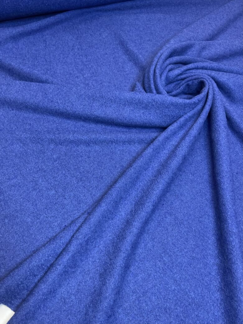 „Boiled Wool“ Stretch Jersey Fabric „Cornflower“ in Blue Color