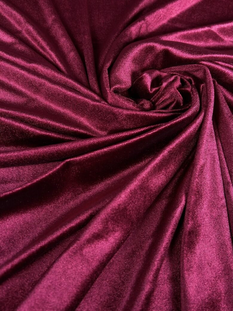 Stretch Velvet in Burgundy Color