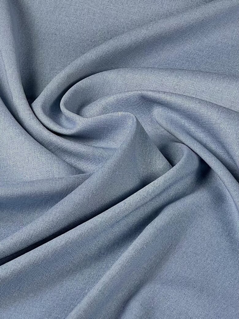 Linen and viscose fabric in ash blue color