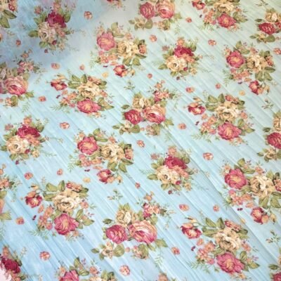 Plisuots šifons ar rozēm - Image 3