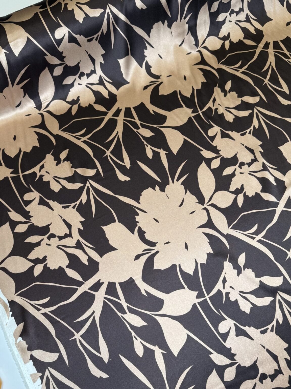 Stretch Satin with Large Floral Pattern