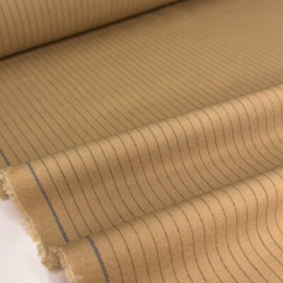 Italian "virgin wool" suit fabric in light brown (cappuccino) color - Image 1