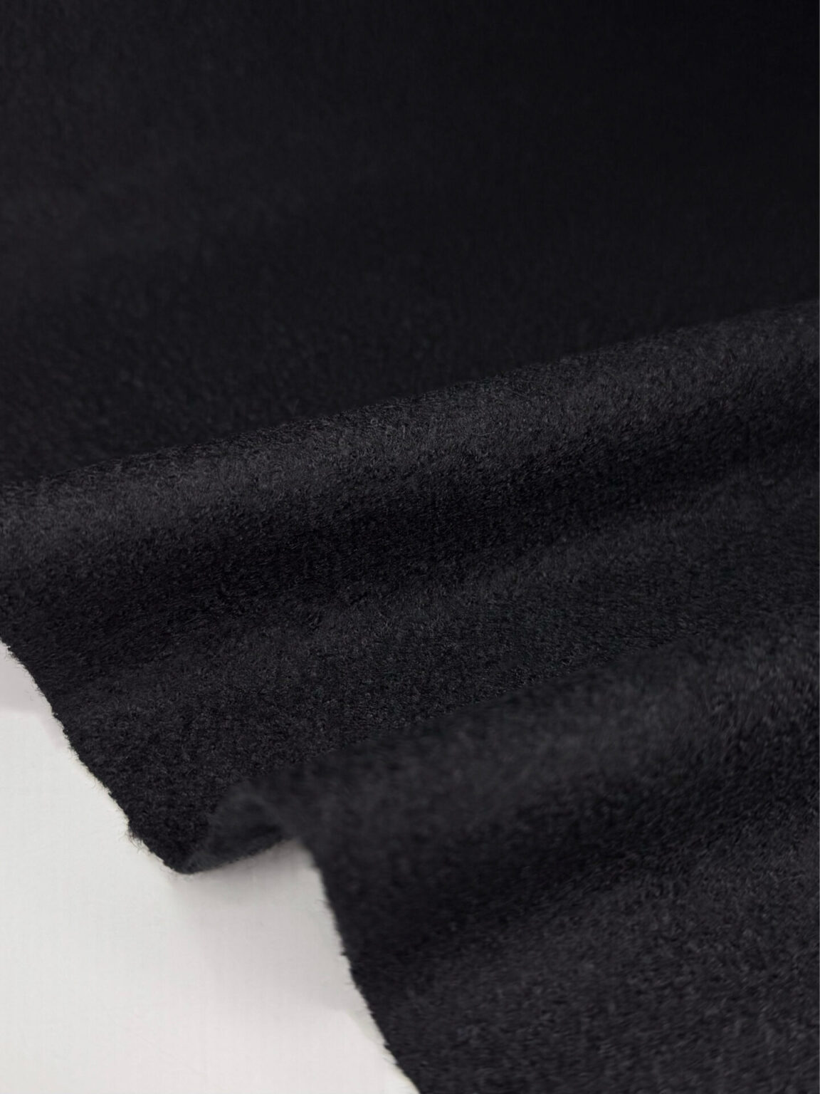Black Wool Blend Coating Fabric