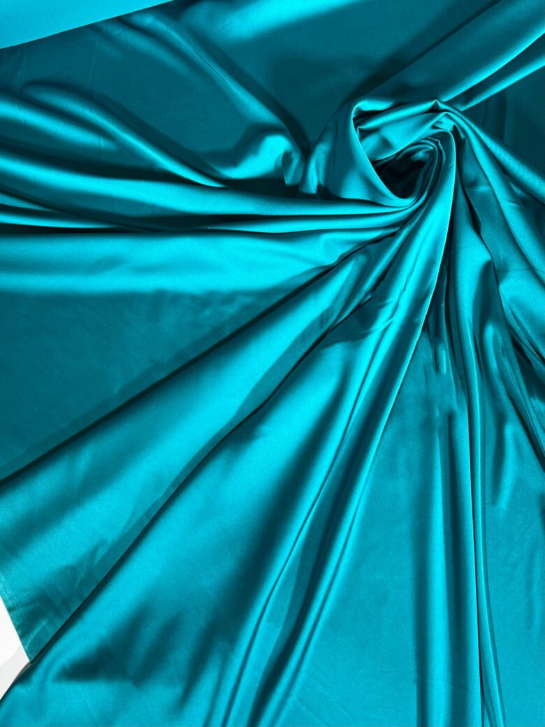 Armani silk (satin) in turquoise blue color