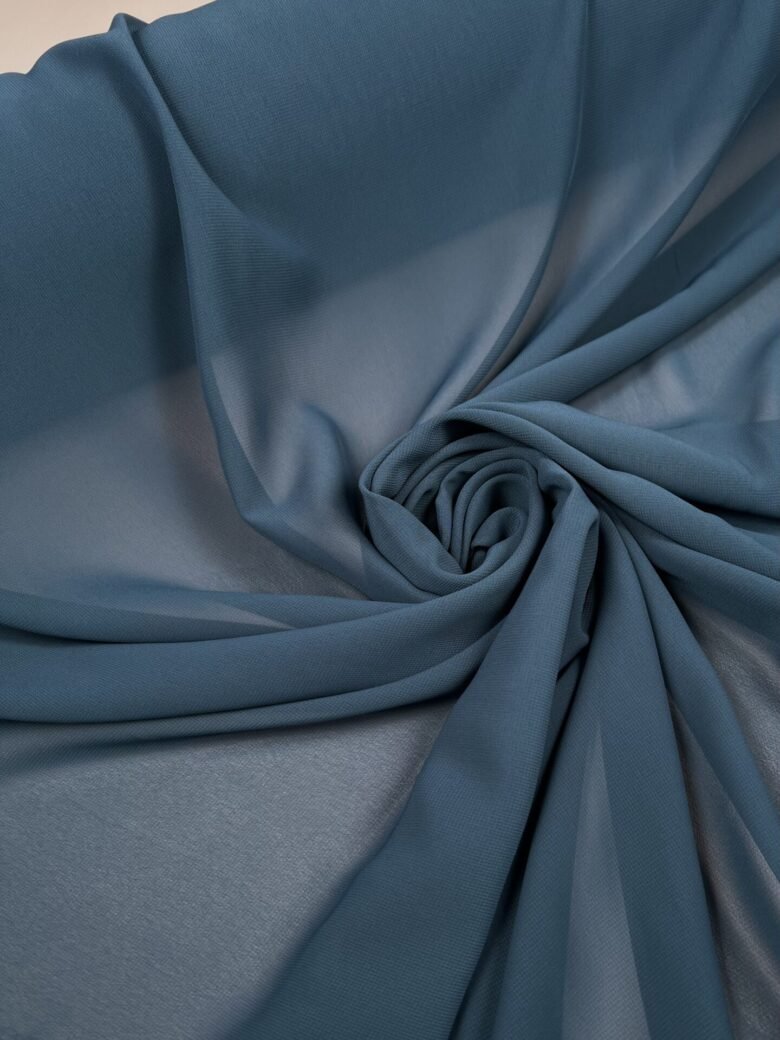 Solid Chiffon in Deep Water Blue