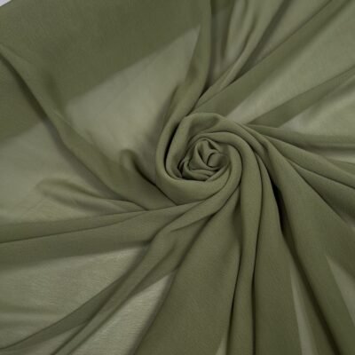 Vienkrāsains šifons haki krāsā - Image 1