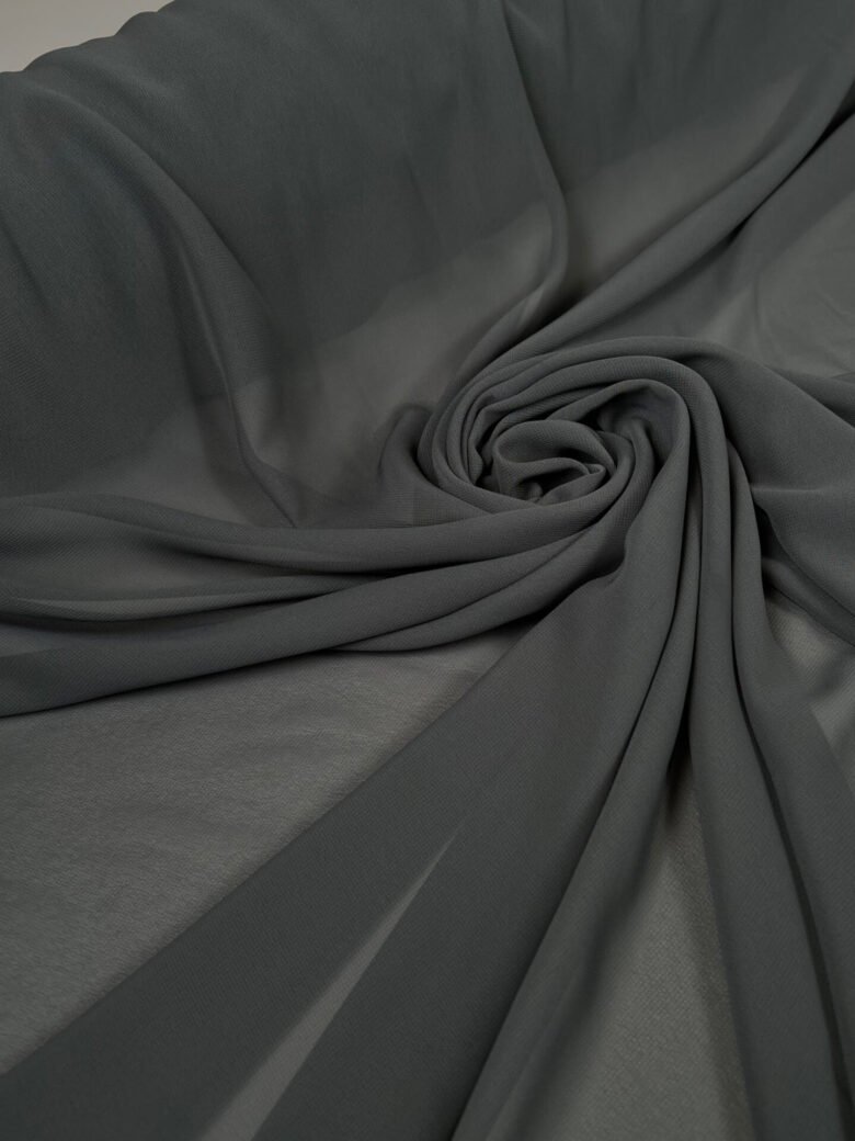 Solid Chiffon in Graphite Grey