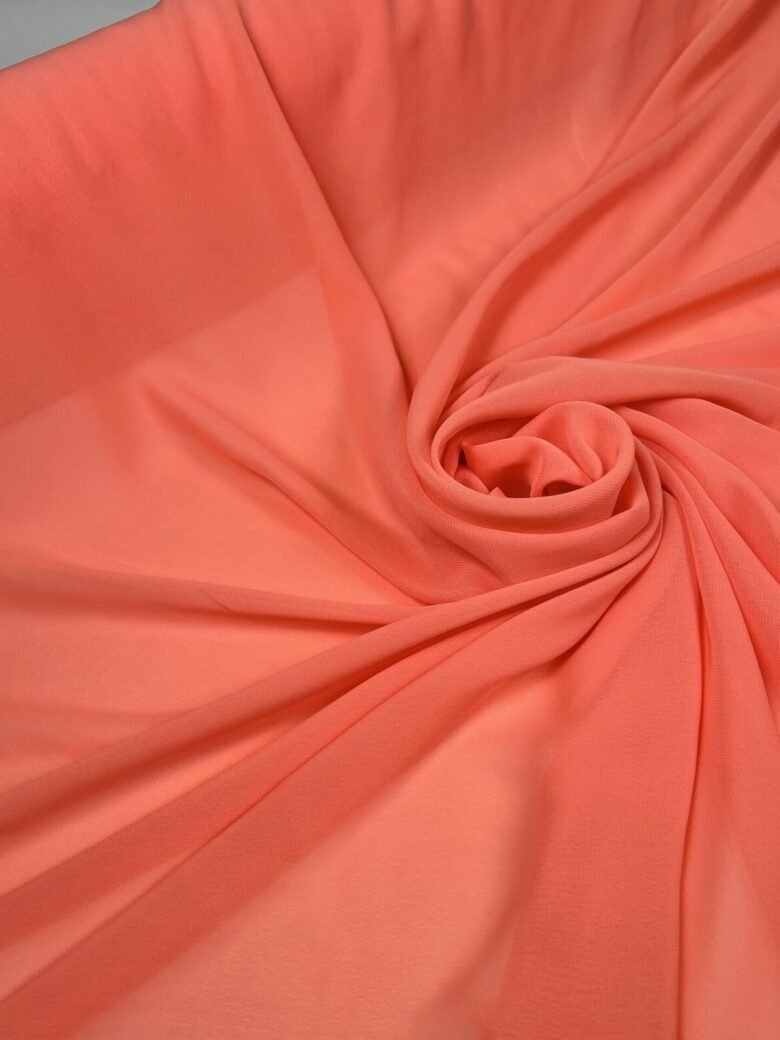 Solid Chiffon in Bright Peach Color
