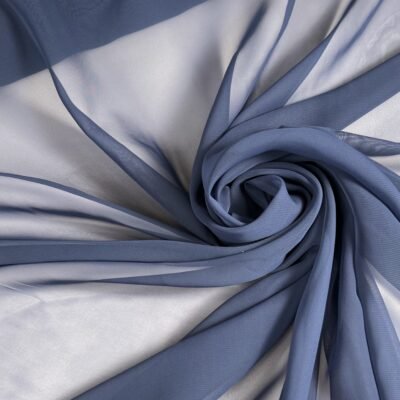 Vienskrāsu šifons indigo zilā krāsā - Image 1