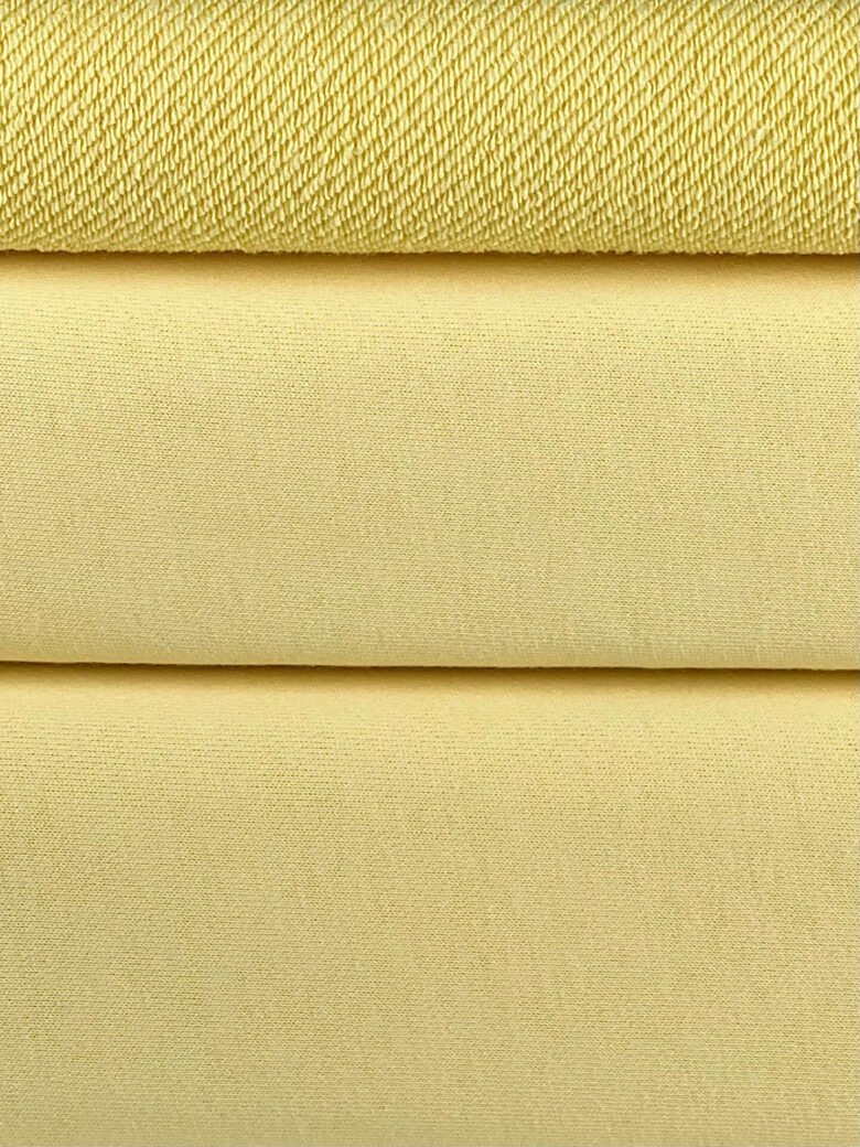 (WITH DEFECT) "Diagonal" three-thread loop fabric in "Light Yellow" color (MX05)