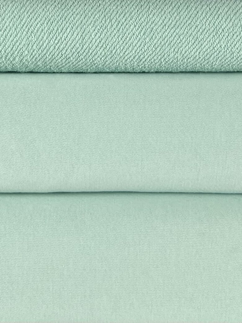 "Diagonal" three-thread loop knit fabric in "Light Mint" color (MX02) (price for remaining 0.6 m)