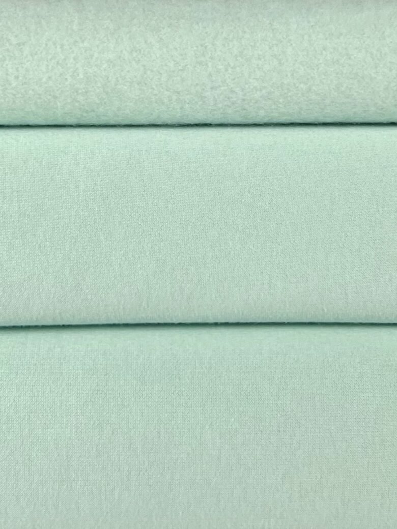 Three-thread loop knit fabric with fleece in "Light Mint" color (MX02)