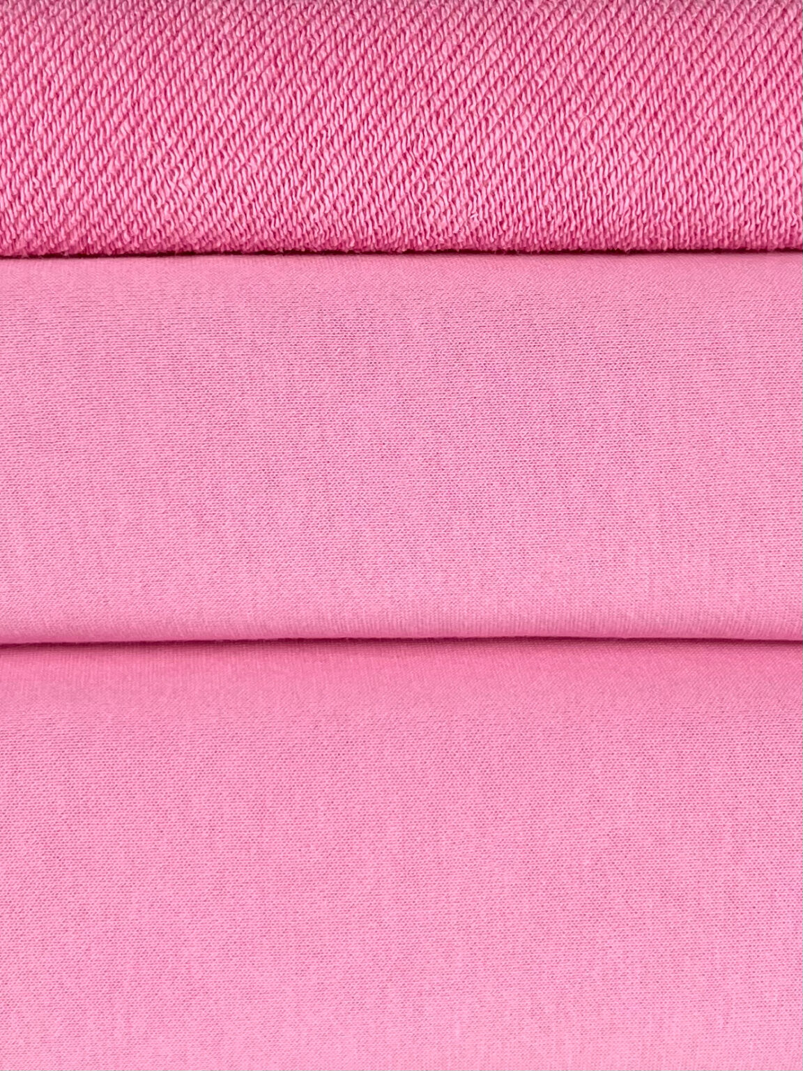 "Diagonal" three-thread loop knit fabric in "Baby Pink" color (MX01) (price for remaining 0.8 m)