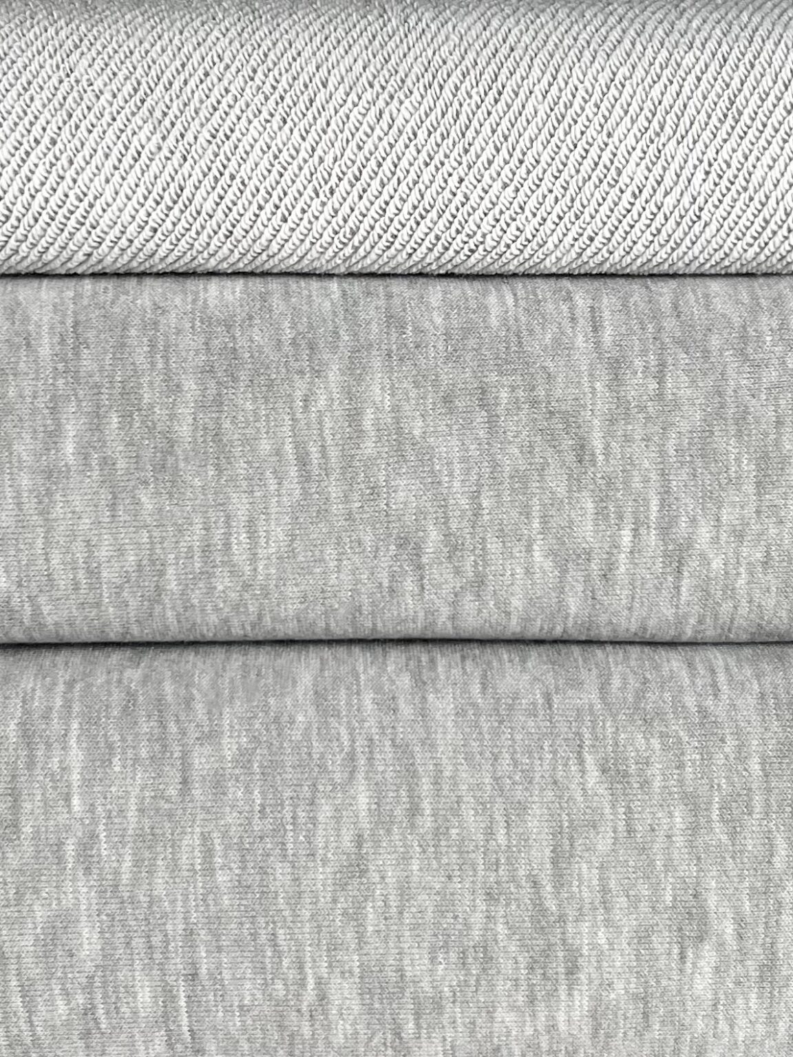 "Diagonal" three-thread loop fabric gray mélange (MX03)