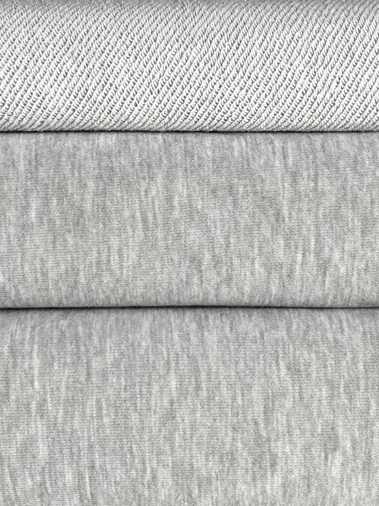 "Diagonal" three-thread loop fabric gray mélange (MX03)
