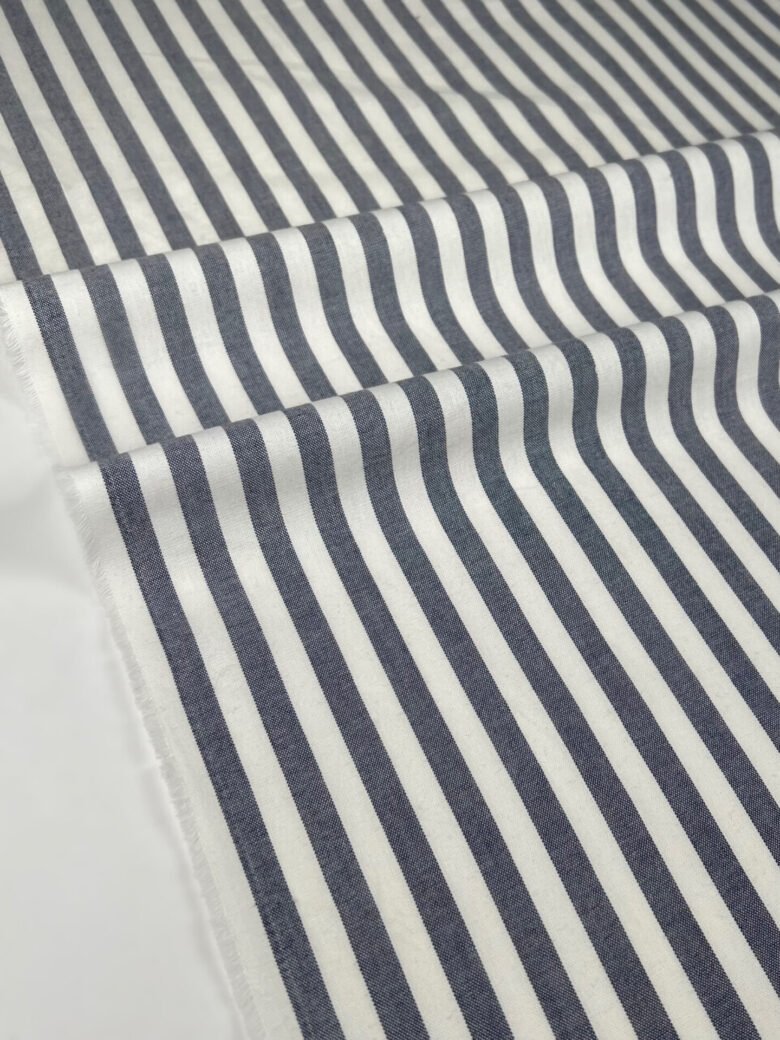 Linen and Cotton Fabric with Stripes