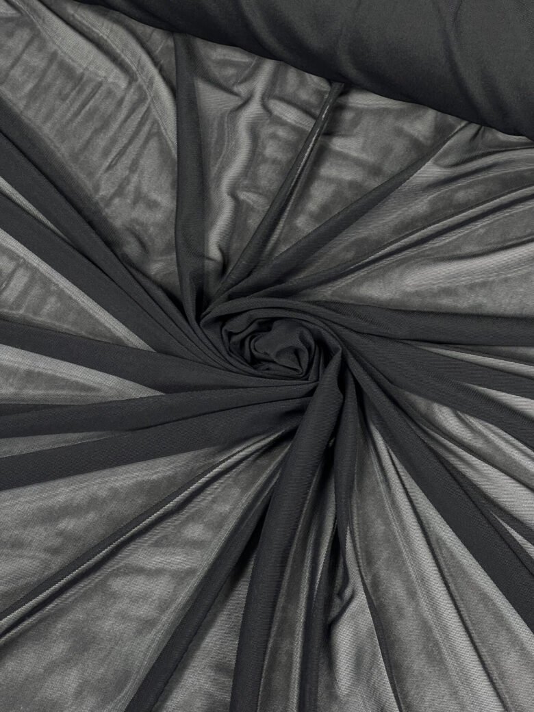 Elastic Tulle - Black Mesh