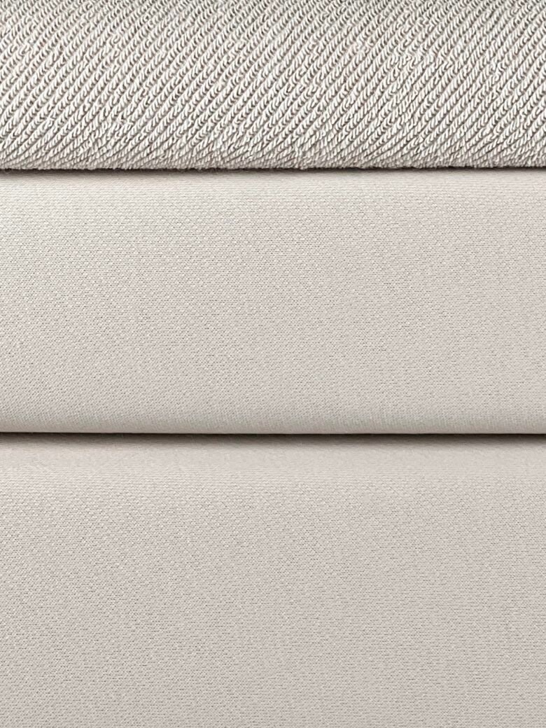 "Diagonal" three-thread loop knit fabric "Natural Beige" (KD15)