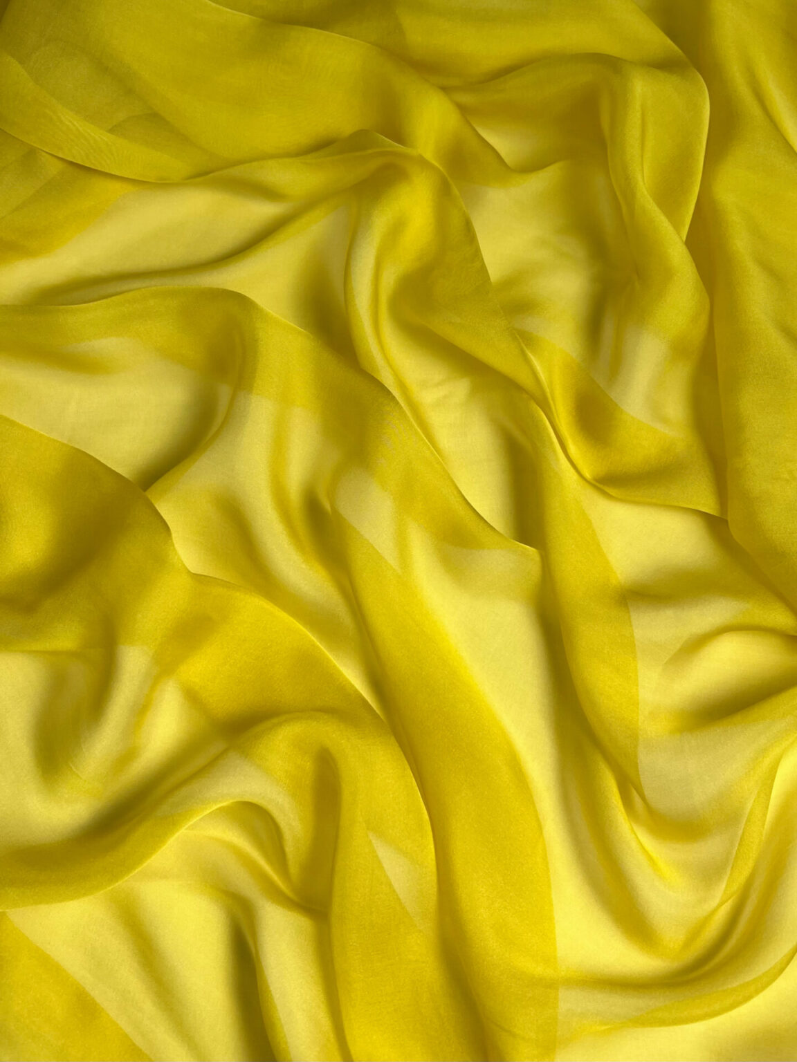 Itāļu kolekcijas šifona vienkrāsains zīds „Lemon” krāsā